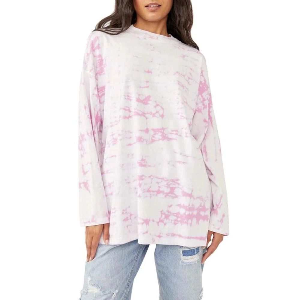 We The Free Women's Free People‎ Pastel Combo Be Free Tie Dye Oversize T-Shirt M